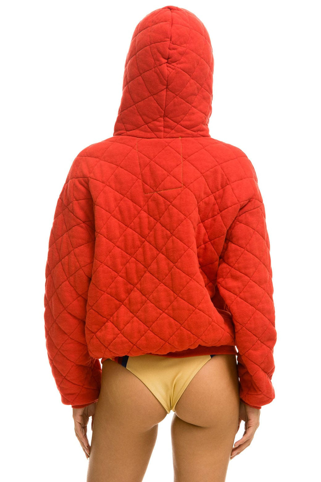 Classic QUILTED ZIP HOODIE RELAXED - RED
