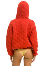 Classic QUILTED ZIP HOODIE RELAXED - RED