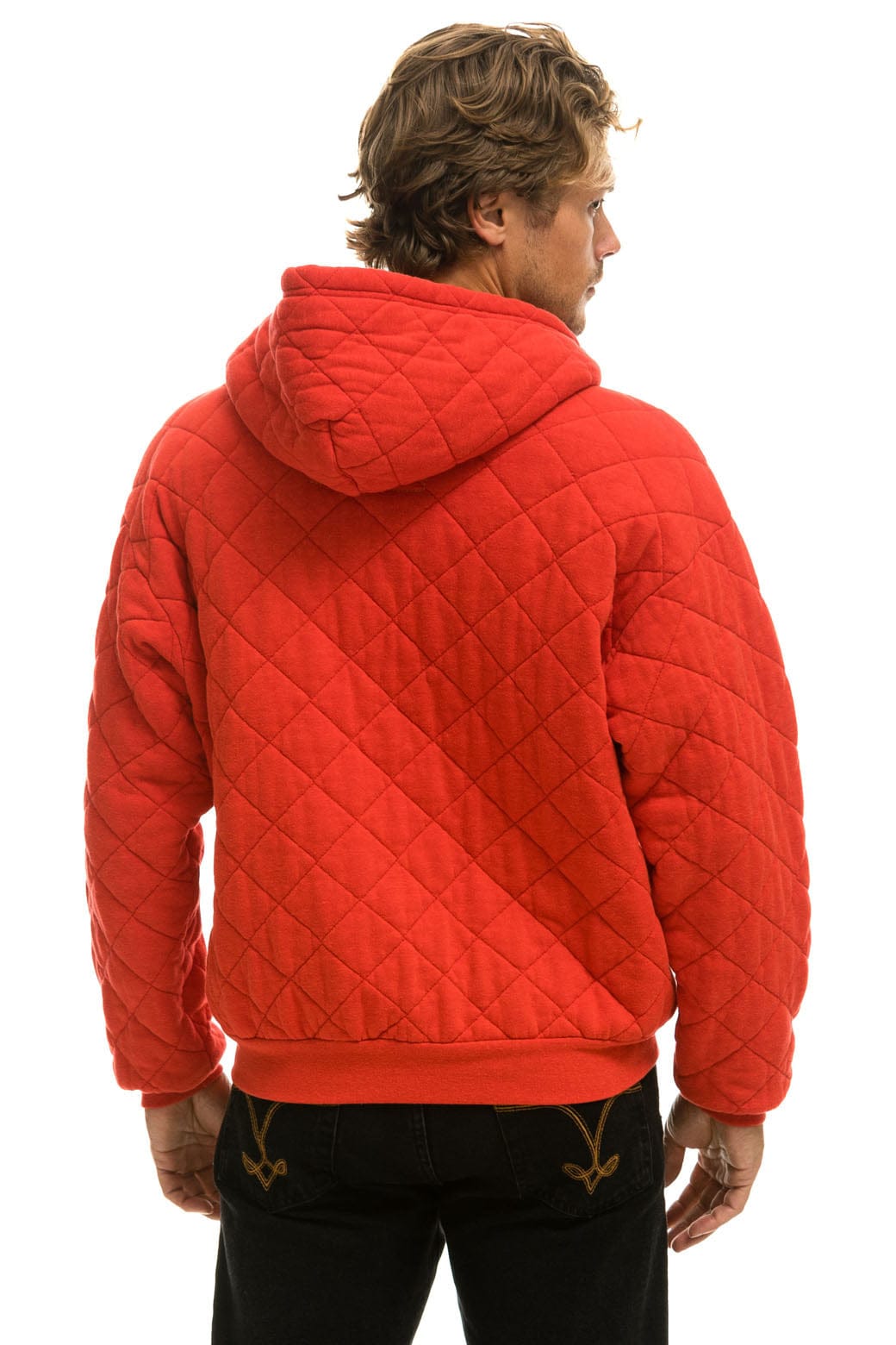 Classic QUILTED ZIP HOODIE RELAXED - RED