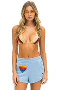 Classic RAINBOW HEART STITCH LOUNGER SHORT - ICE