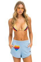 Classic RAINBOW HEART STITCH LOUNGER SHORT - ICE