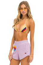 Classic RAINBOW HEART STITCH LOUNGER SHORT - MAUVE