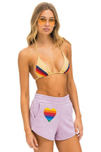 Classic RAINBOW HEART STITCH LOUNGER SHORT - MAUVE