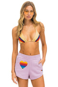 Classic RAINBOW HEART STITCH LOUNGER SHORT - MAUVE