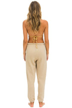Classic RAINBOW HEART STITCH SWEATPANTS - SAND