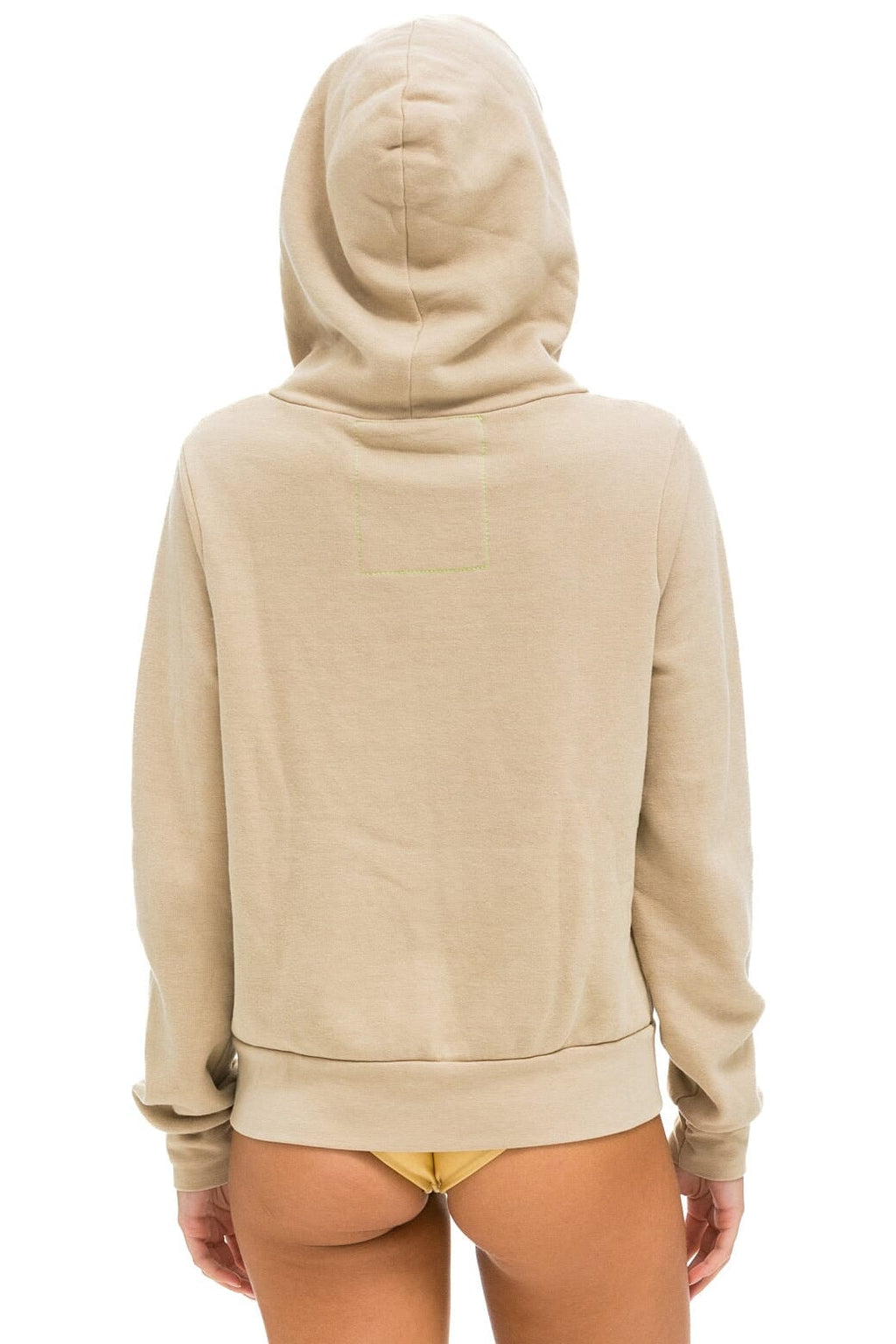 Classic RAINBOW HEART STITCH ZIP HOODIE - SAND