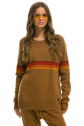 Classic RAINBOW STRIPE 4 UNISEX CASHMERE SWEATER - BUTTERSCOTCH
