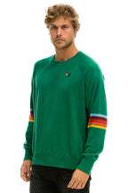 Classic RAINBOW STRIPE SLEEVE UNISEX CASHMERE LIGHT SWEATER - AMAZON