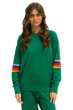 Classic RAINBOW STRIPE SLEEVE UNISEX CASHMERE LIGHT SWEATER - AMAZON