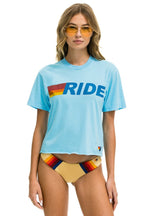 Classic RIDE LOGO BOYFRIEND TEE - SKY