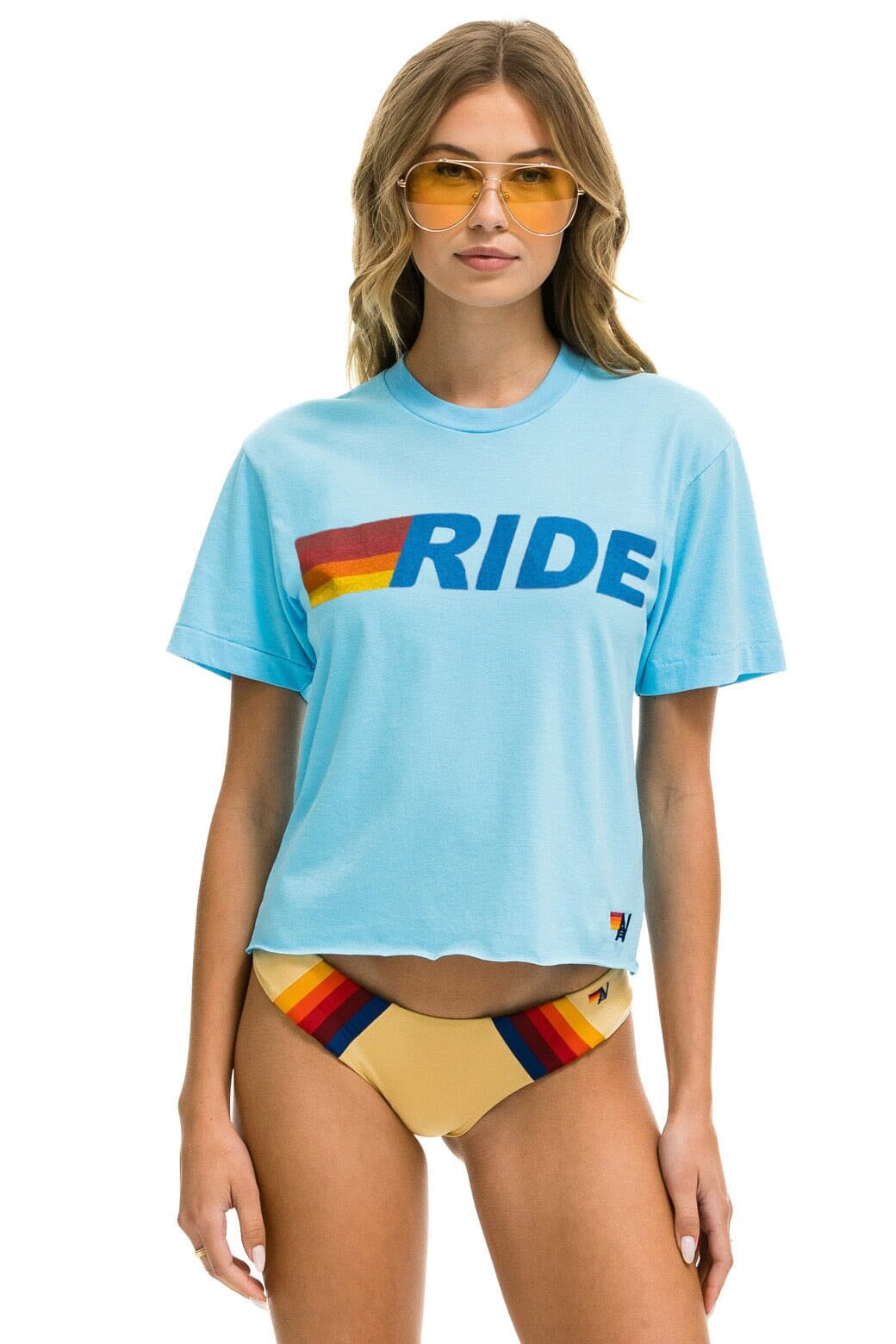 Classic RIDE LOGO BOYFRIEND TEE - SKY