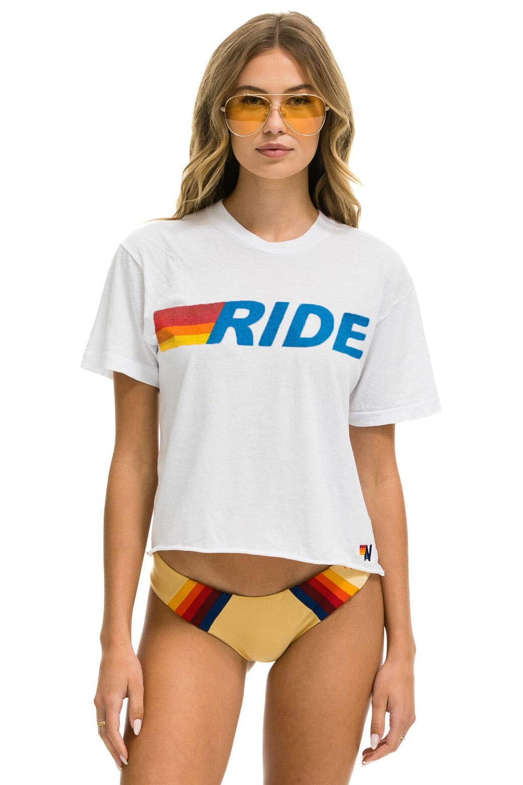 Classic RIDE LOGO BOYFRIEND TEE - WHITE