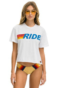 Classic RIDE LOGO BOYFRIEND TEE - WHITE