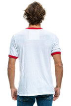 Classic RIDE LOGO RINGER TEE - WHITE RED