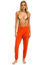 Classic RIDE LOGO WHITE SWEATPANTS - ORANGE