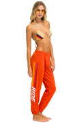 Classic RIDE LOGO WHITE SWEATPANTS - ORANGE