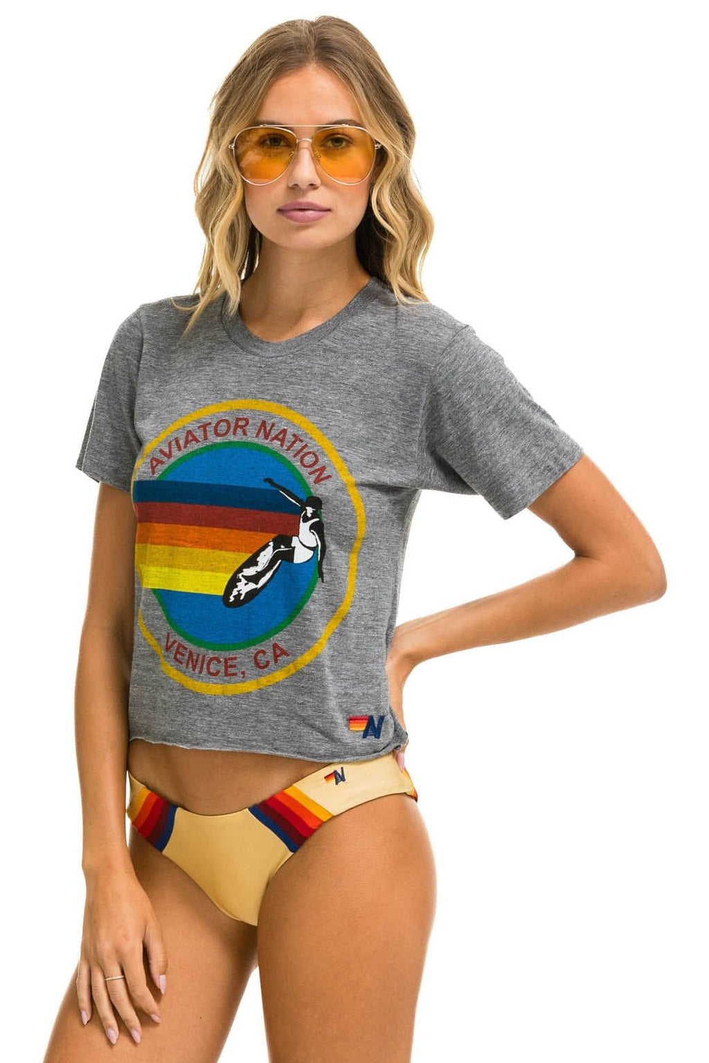 Classic SIGNATURE VENICE BOYFRIEND TEE - HEATHER GREY