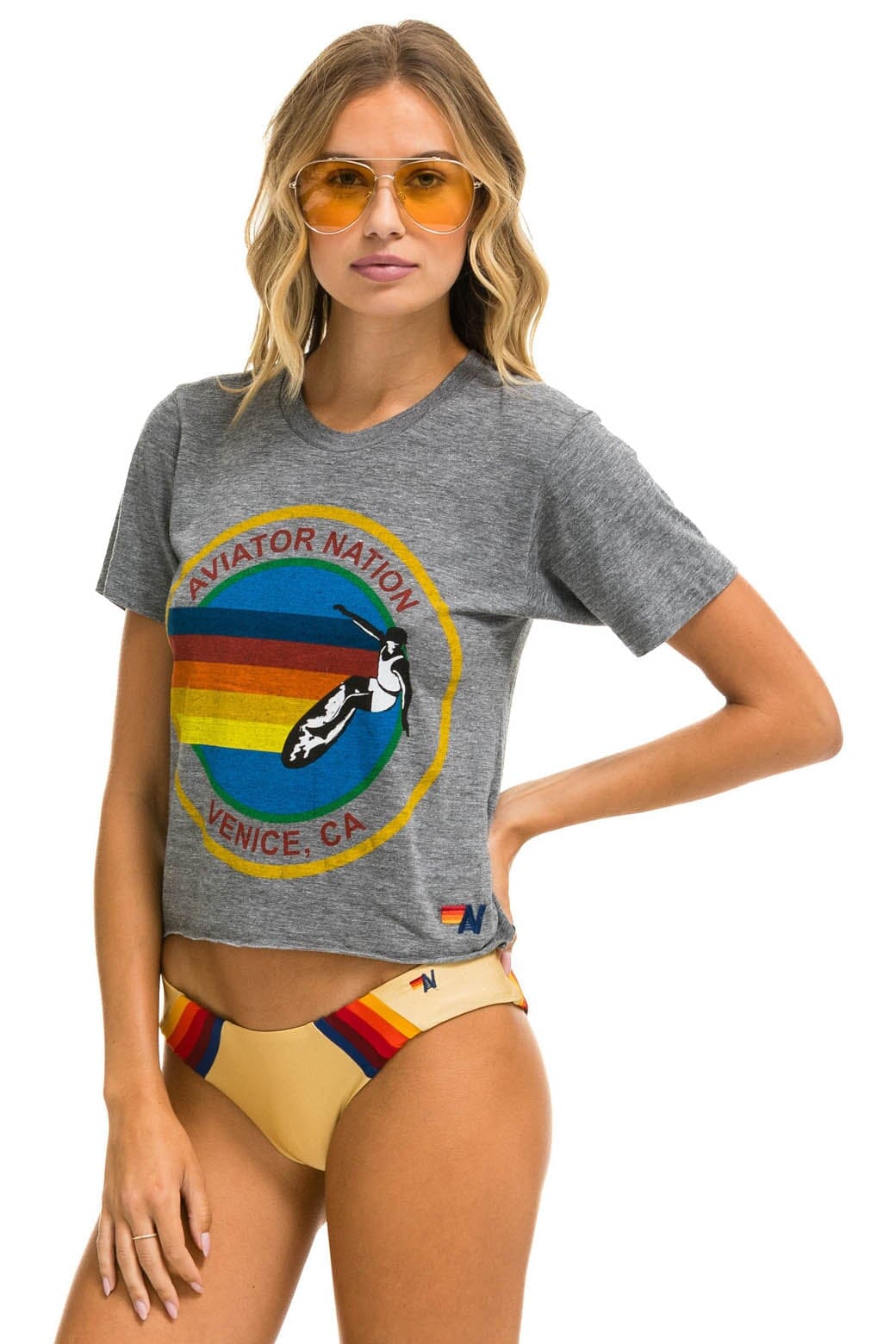Classic SIGNATURE VENICE BOYFRIEND TEE - HEATHER GREY