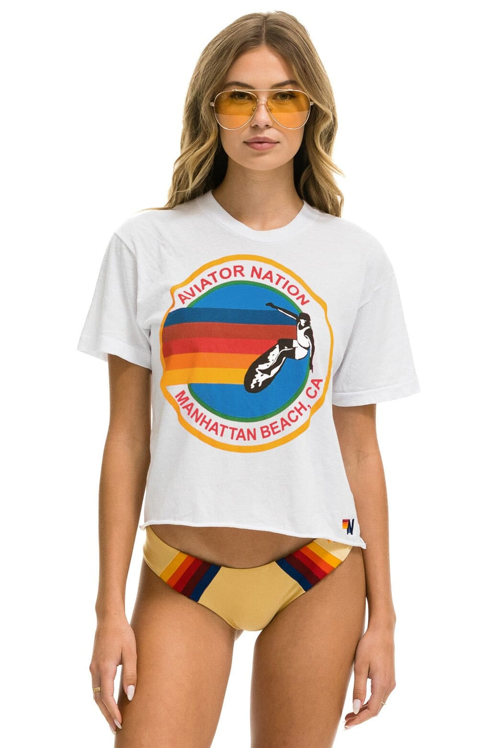 Classic SIGNATURE MANHATTAN BEACH BOYFRIEND TEE - WHITE