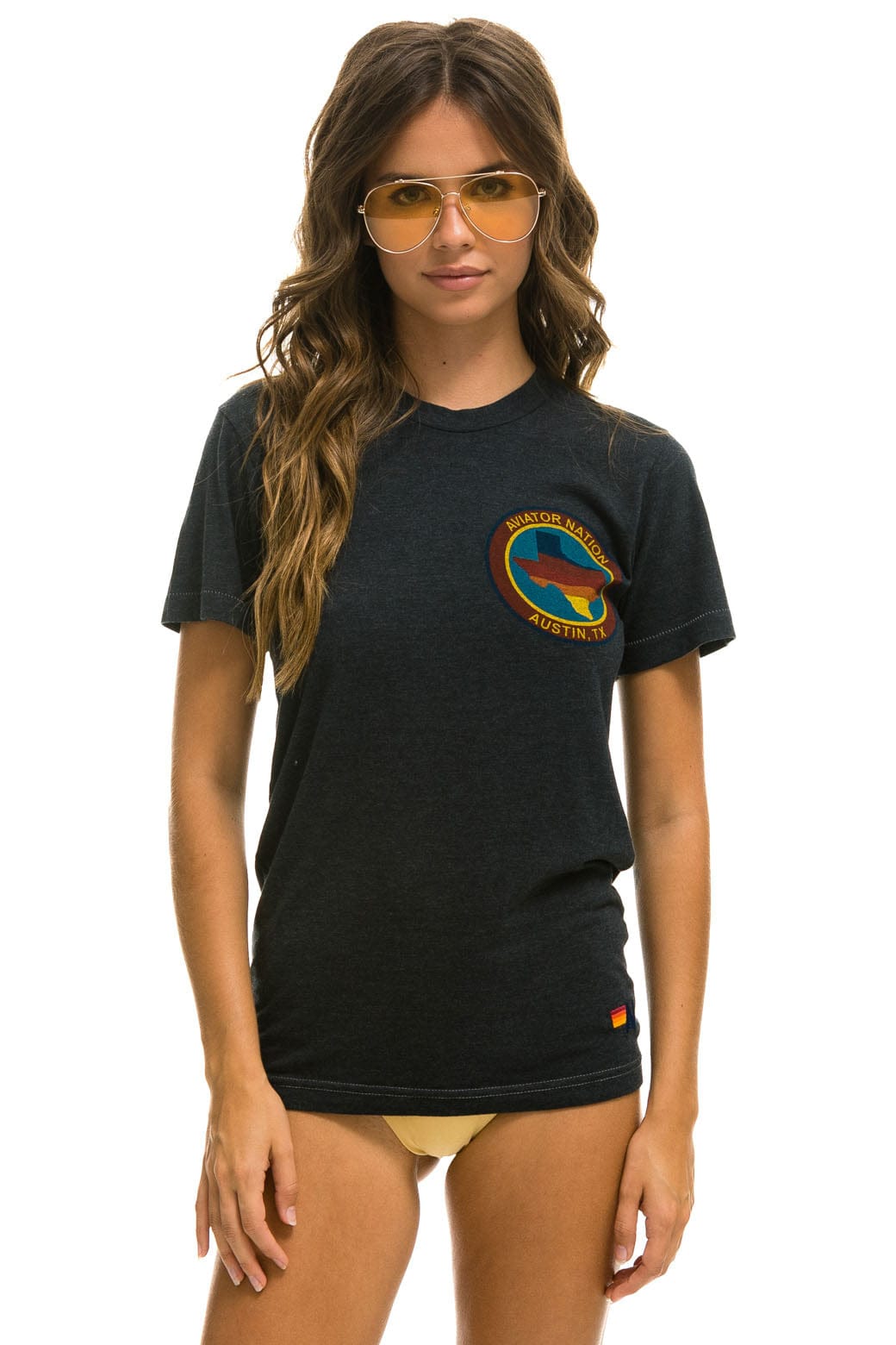 Classic SIGNATURE TEXAS SMALL LOGO TEE - CHARCOAL