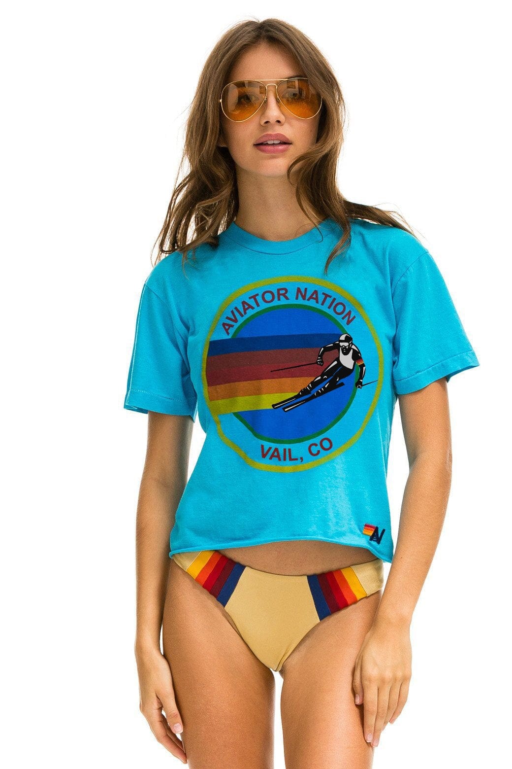 Classic SIGNATURE VAIL BOYFRIEND TEE - NEON BLUE