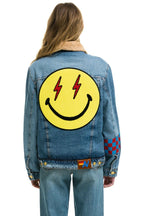 Classic SMALL STOKED BOLT SMILEY RANCH SHERPA DENIM JACKET - SUPER LIGHT