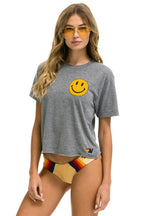 Classic SMILEY 2 BOYFRIEND TEE - HEATHER