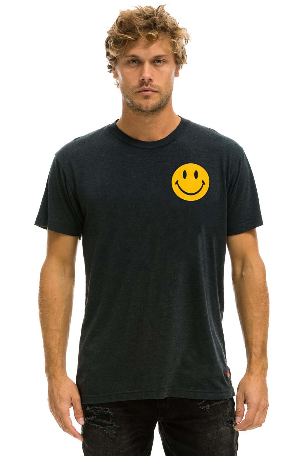 Classic SMILEY 2 CREW TEE - CHARCOAL
