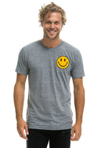 Classic SMILEY 2 CREW TEE - HEATHER GREY