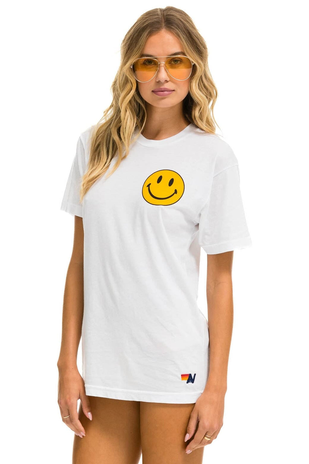 Classic SMILEY 2 CREW TEE - WHITE