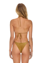 Classic SPARKLE 2 TONE TURKS TRIANGLE BIKINI TOP - GOLD MOCHA