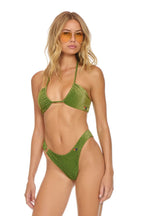 Classic SPARKLE GYPSY RING HI-CUT FULL COVERAGE BIKINI BOTTOMS - ARMY