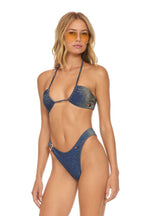 Classic SPARKLE GYPSY RING HI-CUT FULL COVERAGE BIKINI BOTTOMS - NAVY