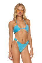 Classic SPARKLE GYPSY RING HI-CUT FULL COVERAGE BIKINI BOTTOMS - SKY