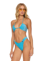 Classic SPARKLE GYPSY RING HI-CUT FULL COVERAGE BIKINI BOTTOMS - SKY