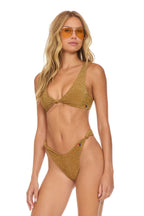 Classic SPARKLE RIVIERA KNOT CHEEKY BIKINI BOTTOMS - MOCHA