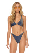 Classic SPARKLE RIVIERA KNOT CHEEKY BIKINI BOTTOMS - NAVY