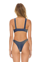 Classic SPARKLE RIVIERA KNOT CHEEKY BIKINI BOTTOMS - NAVY