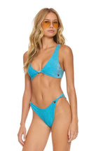 Classic SPARKLE RIVIERA KNOT CHEEKY BIKINI BOTTOMS - SKY