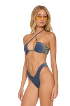 Classic SPARKLE ST TROPEZ BANDEAU HALTER BIKINI TOP - NAVY