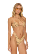 Classic SPARKLE ST TROPEZ SCRUNCH CHEEKY BIKINI BOTTOMS - BLACK BOLT REPEAT
