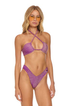 Classic SPARKLE ST TROPEZ SCRUNCH CHEEKY BIKINI BOTTOMS - GRAPE