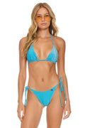 Classic SPARKLE TURKS SIDE TIE CHEEKY BIKINI BOTTOMS - SKY