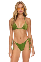 Classic SPARKLE TURKS TRIANGLE BIKINI TOP - ARMY