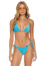 Classic SPARKLE TURKS TRIANGLE BIKINI TOP - SKY