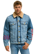 Classic STOKED BOLT SMILEY RANCH SHERPA DENIM JACKET- SUPER LIGHT