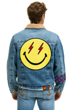 Classic STOKED BOLT SMILEY RANCH SHERPA DENIM JACKET- SUPER LIGHT