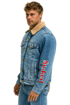 Classic STOKED BOLT SMILEY RANCH SHERPA DENIM JACKET- SUPER LIGHT