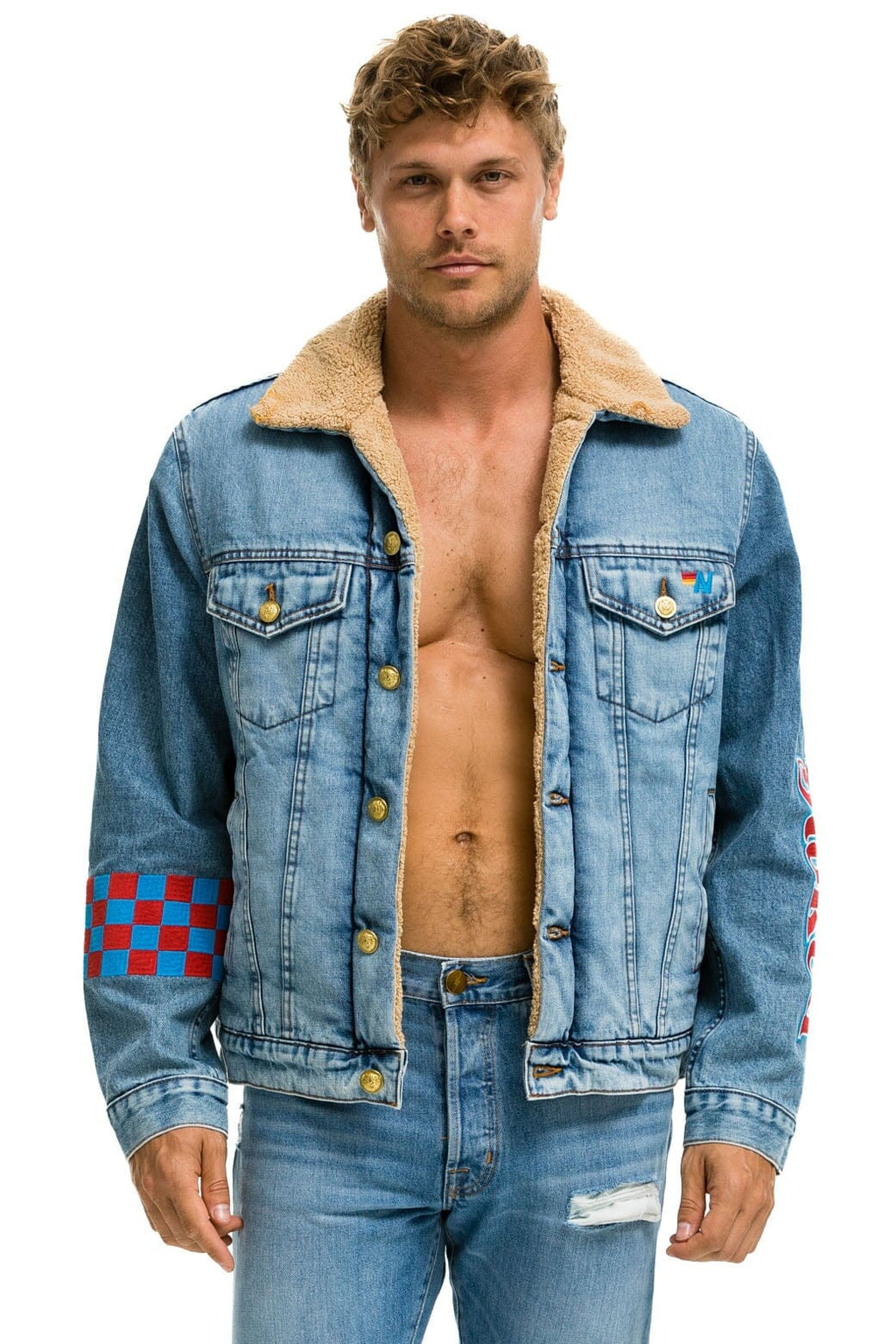 Classic STOKED BOLT SMILEY RANCH SHERPA DENIM JACKET- SUPER LIGHT