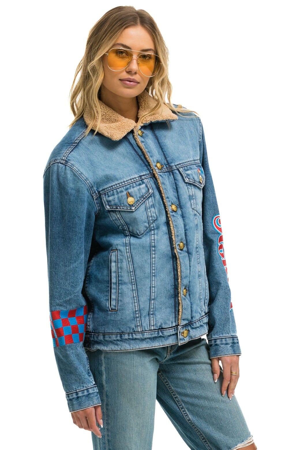 Classic STOKED BOLT SMILEY RANCH SHERPA DENIM JACKET- SUPER LIGHT